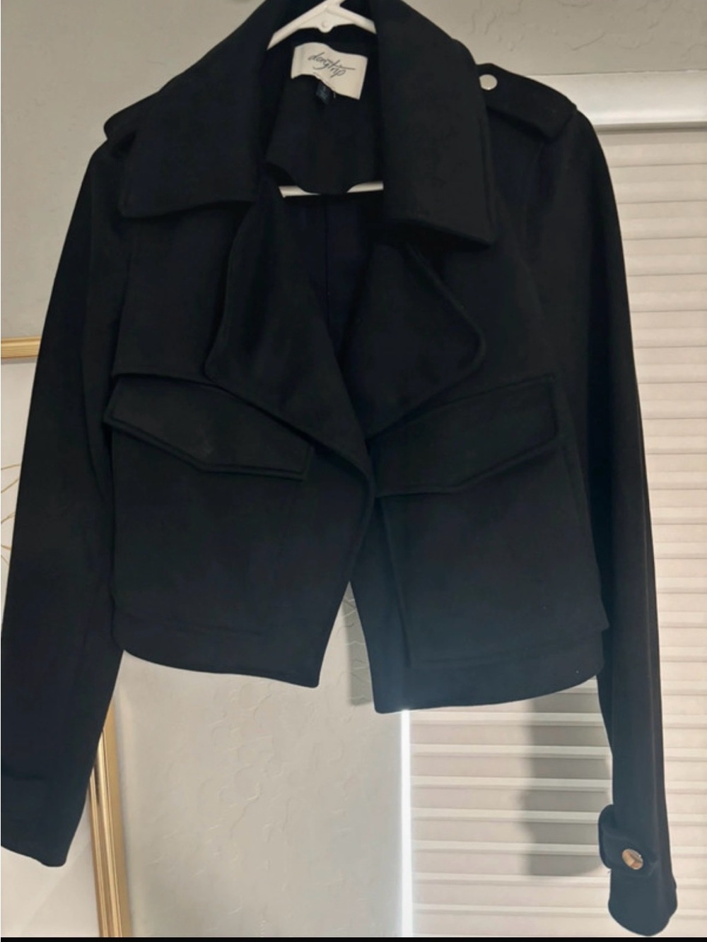 Buckle Black Cropped Varsity Jacket